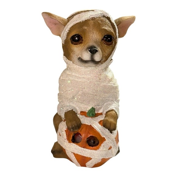 Adorable Halloween Dog Figurine – Resin in Mummy Costume – Fall Décor - Picture 10 of 15